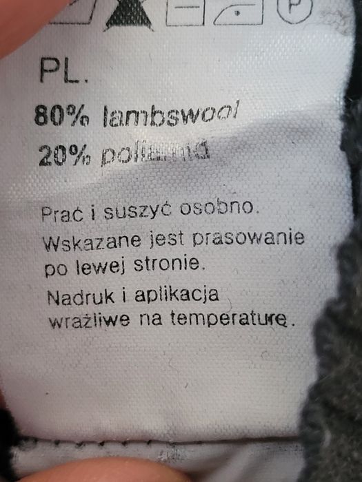 Sweterek męski Big Star r.L grafitowy wełniany lambwool