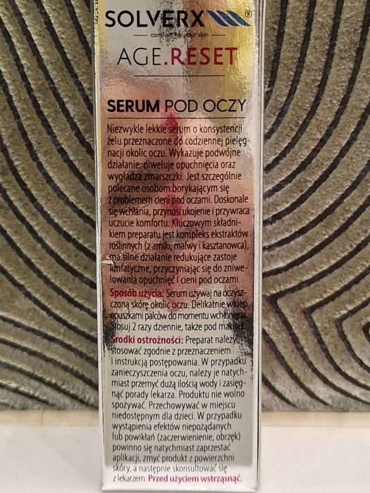 Solverx Age Reset Odmładzające serum pod oczy. TANIEJ!