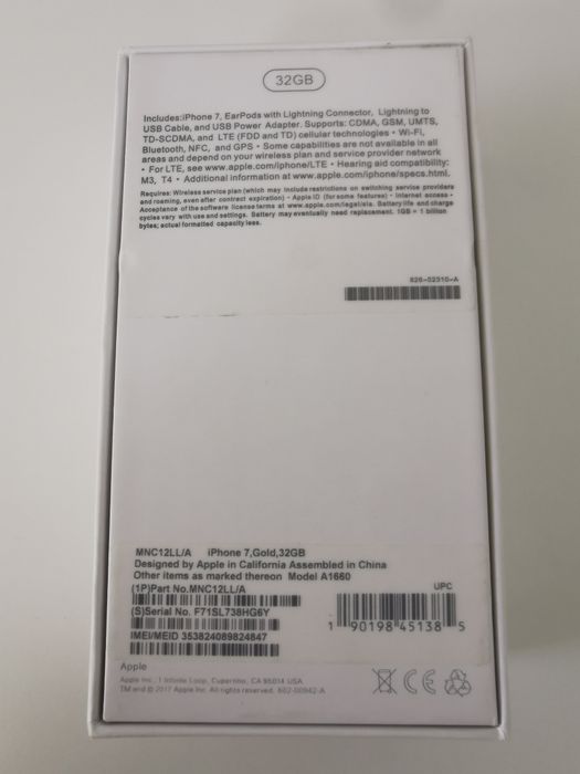 Pudełko do Apple iPhone 7 Gold 32GB