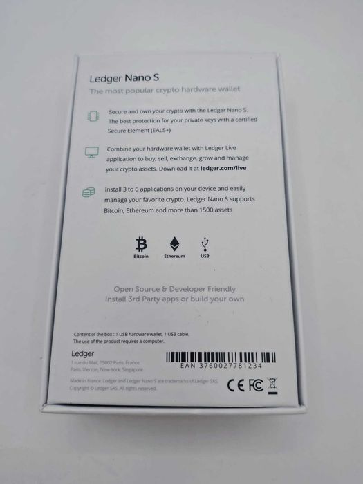 Portfel kryptowalut Ledger Nano S  /Nowy Lombard/Bytom