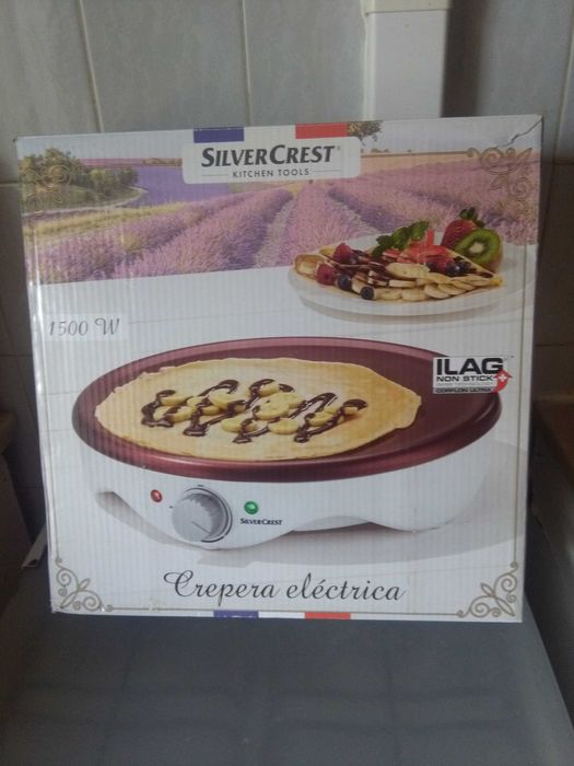 Máquina para fazer crepes SilverCrest (diâmetro 34cm e potência 1500W)