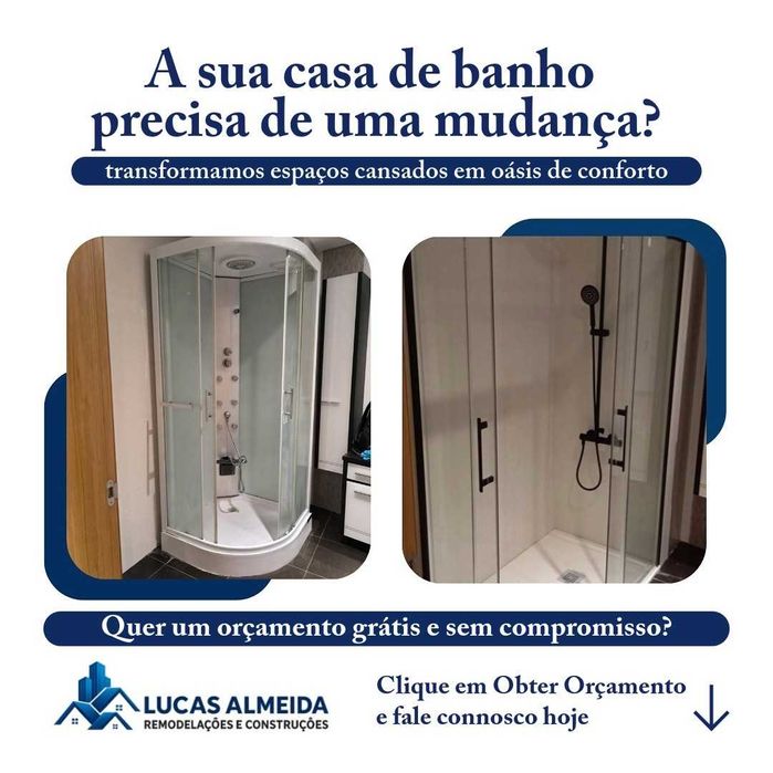 Orçamento GRÁTIS Remodelação Casa de Banho Setúbal