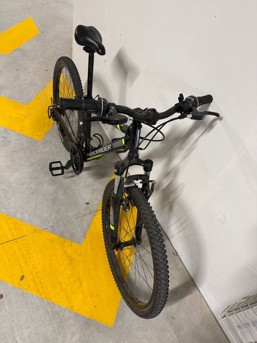 Bicicleta montanha Rockrider 20”, cor preto