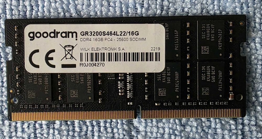 Pamięć DDR4 sodimm 16GB, 3200MHz (PNY, GOODRAM)