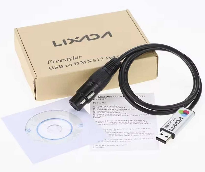 Кабель перехідник Lixada USB - DMX DMX512 контролер