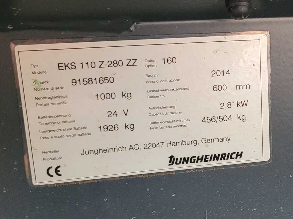 Jungheinrich EKS 110 Z 280 ZZ wózek do kompletacji pionowej