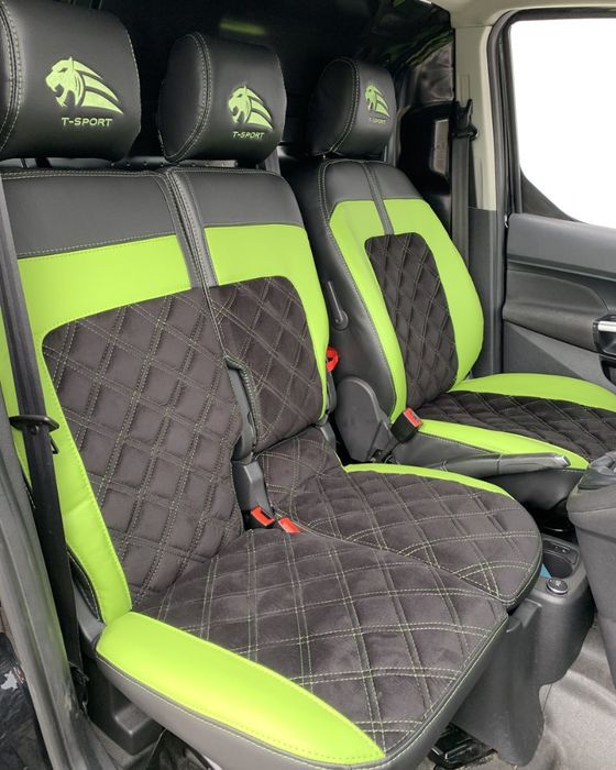 Pokrowce na fotele VW T5 i T6 - 8 os. Pikowany Welur Szyte ręcznie
