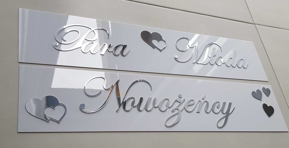 Rejestracja na auto ślubne,komplet