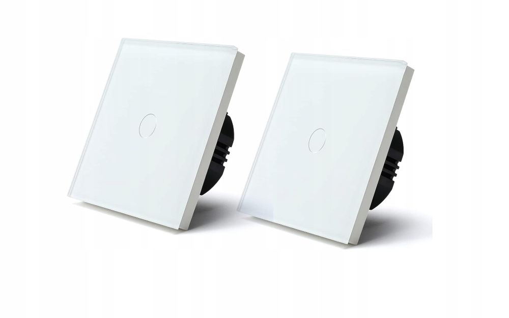 Bseed Włącznik Światła Dotykowy Szkło Hartowane Biały 2 Sztuki