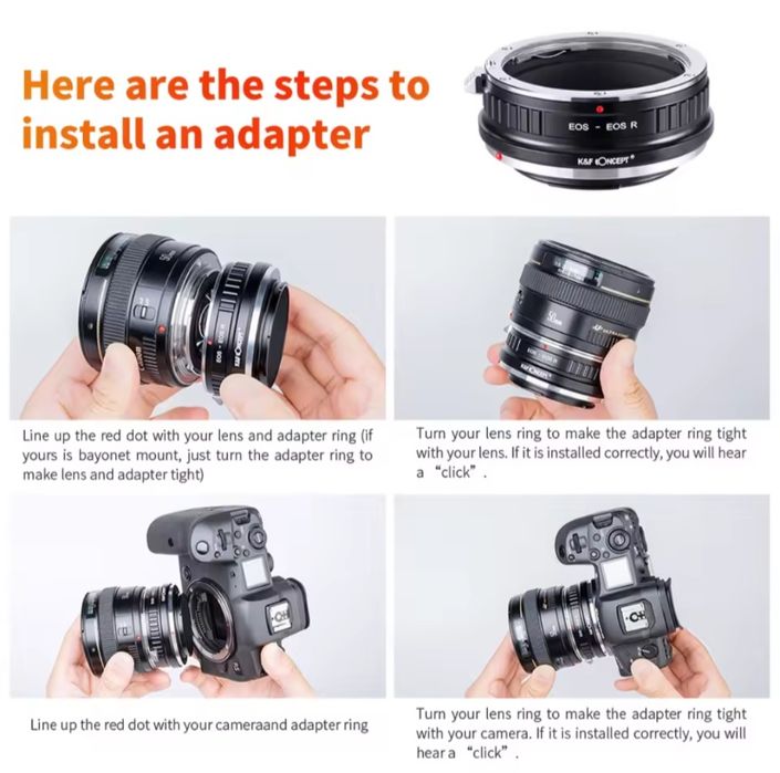 адаптер K&F Concept для Canon EOS R – EF/EF-S
