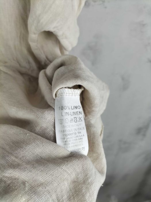 Nowa beżowa fango sukienka midi szmizjerka oversize lato boho len linen lino lniana 100%