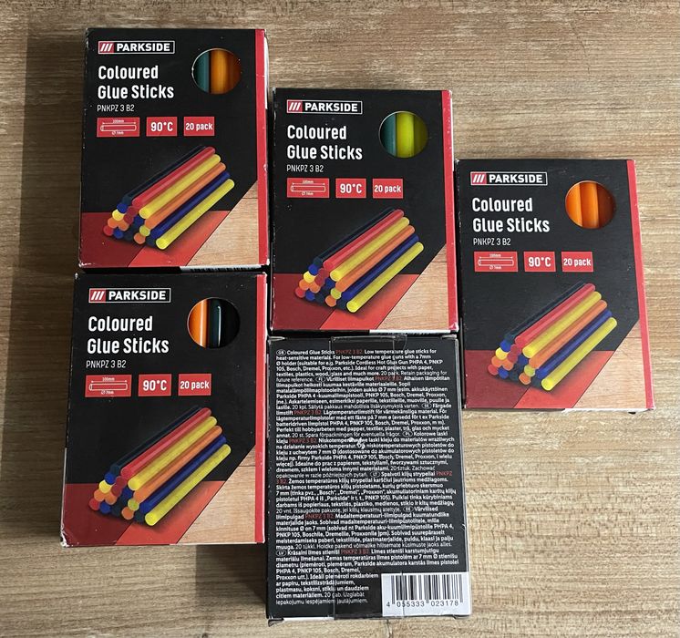 Klej - laski kleju kolorowego 5 opakowań