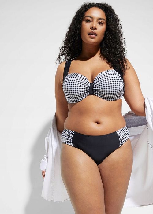 BONPRIX bikini na fiszbinach usztywniane czarno-białe 38 (75E).