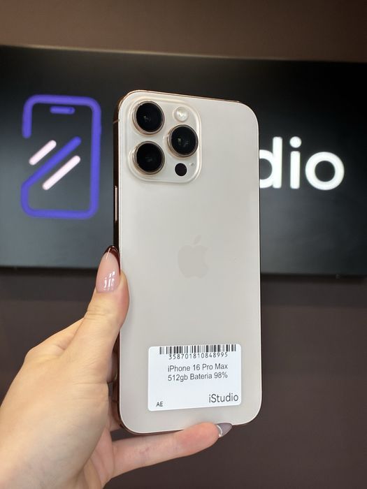 iPhone 16 Pro Max 512GB Pustynny Tytan- BATERIA 98%- Stan bardzo dobry – Raty 0% – Wysyłka / Odbiór Warszawa GWARANCJA 12 MIESIĘCY!!!