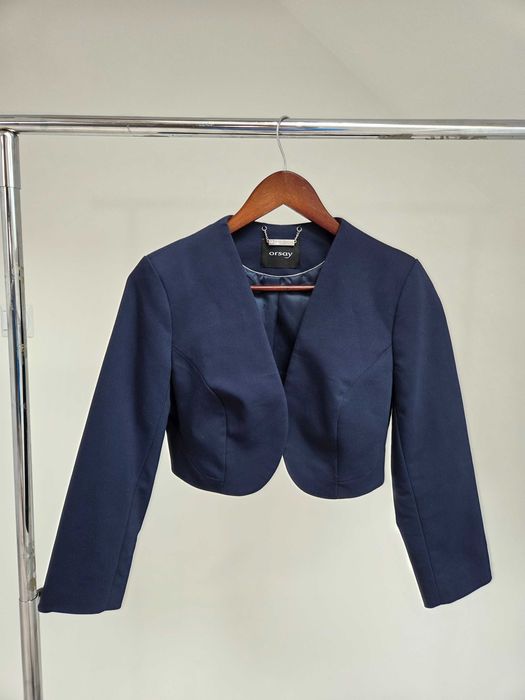 Granatowy żakiet marynarka krótki