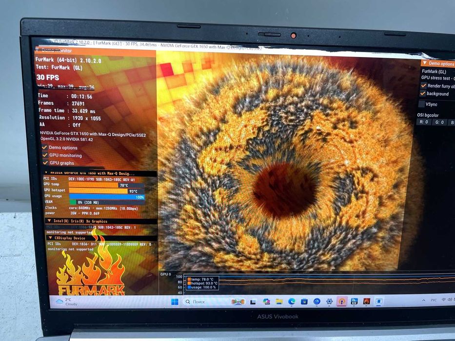 ноутбук Asus Vivobook Pro 15 i5-11300H GeForce 1650 на запчасти