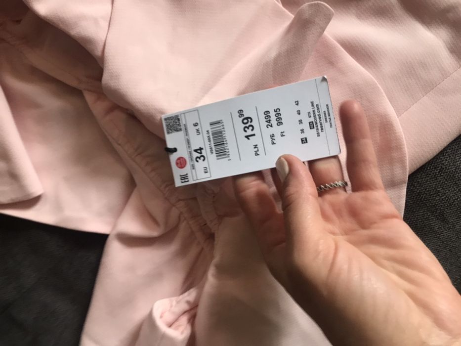 Nowa sukienka hiszpanka reserved obciska pudrowy róż r 34 ale jak 36