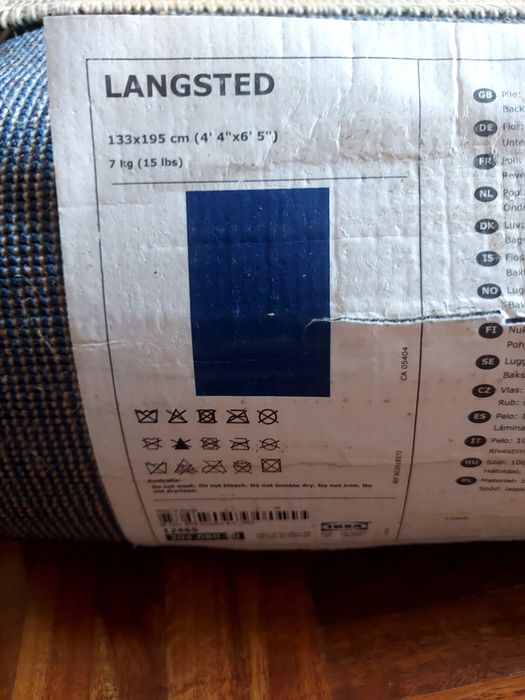 Tapete pelo curto azul, 133x195 cm, IKEA Langstead