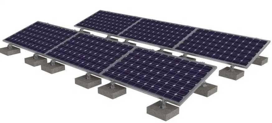 Aluminiowa Konstrukcja balastowa moduły poziomo fotowoltaika