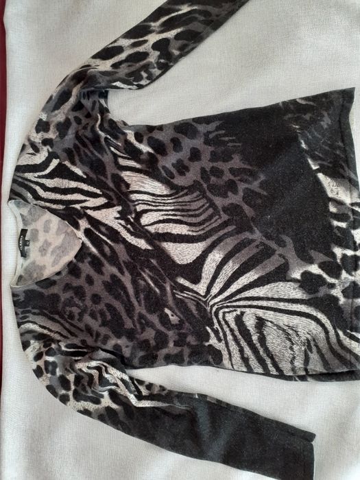 Sweter damski merino i kaszmir w panterkę