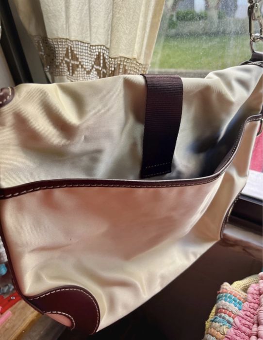 Mala LANCEL branco crú crossbody tamanho médio