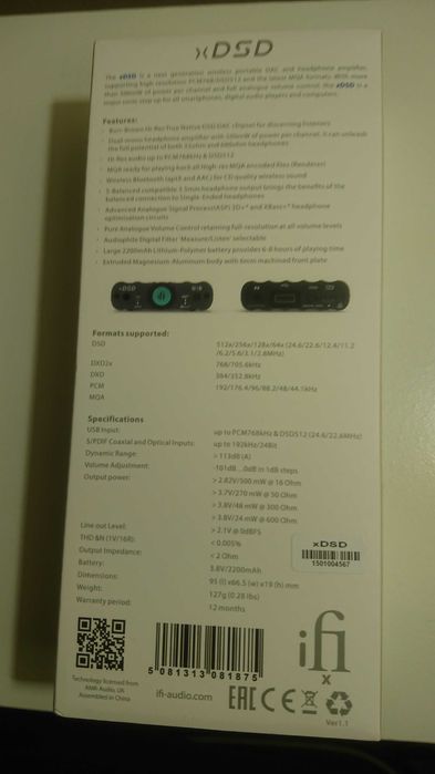 Wzmacniacz słuchawkowy ifi  xdsd