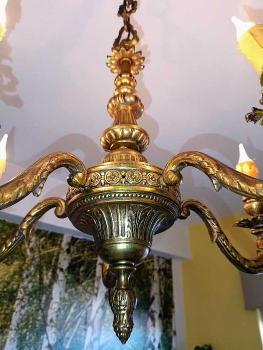 Cadeeiro de teto em latão maciço meados século XX