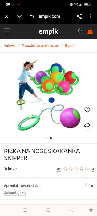 Zabawka do skakania z piłką, skakanka, skiper