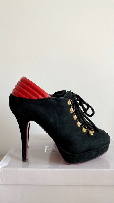 Botki Kazar buty czarne eleganckie szpilki obcasy na obcasie 38