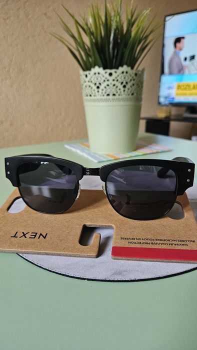 Next modne męskie okulary przecwisłoneczne imitacja wayfarer.