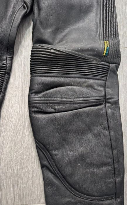 Calças em pele genuína para motard