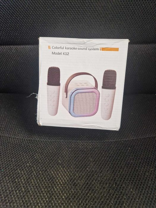 Coluna bluetooth + microfone karaoke