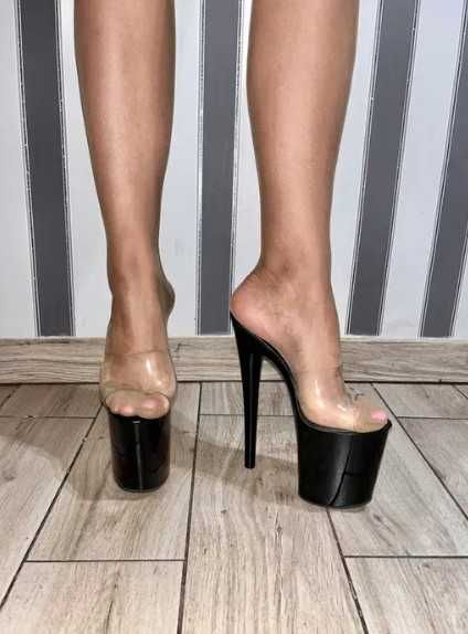 25/ OD RĘKI 41 klapki 20cm obcasy szklanki pole exotic dance 35-43EU