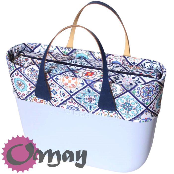 Granatowy organizer do OBAG STANDARD i OPASKA kafelki niebieskie OMAY