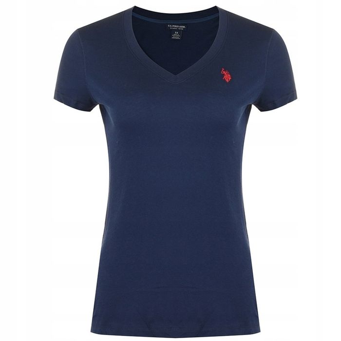 T-shirt Damski U.s. Polo Assn. V Neck Granatowy