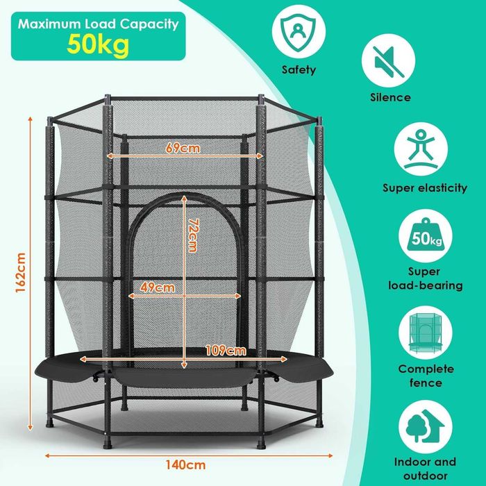 Nowa mała trampolina / skoczek / 140CM / skocznia / czarna !A2821!
