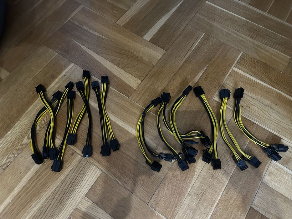 Przewody komputerowe, różne pcie, data molex, rozgałęziacze