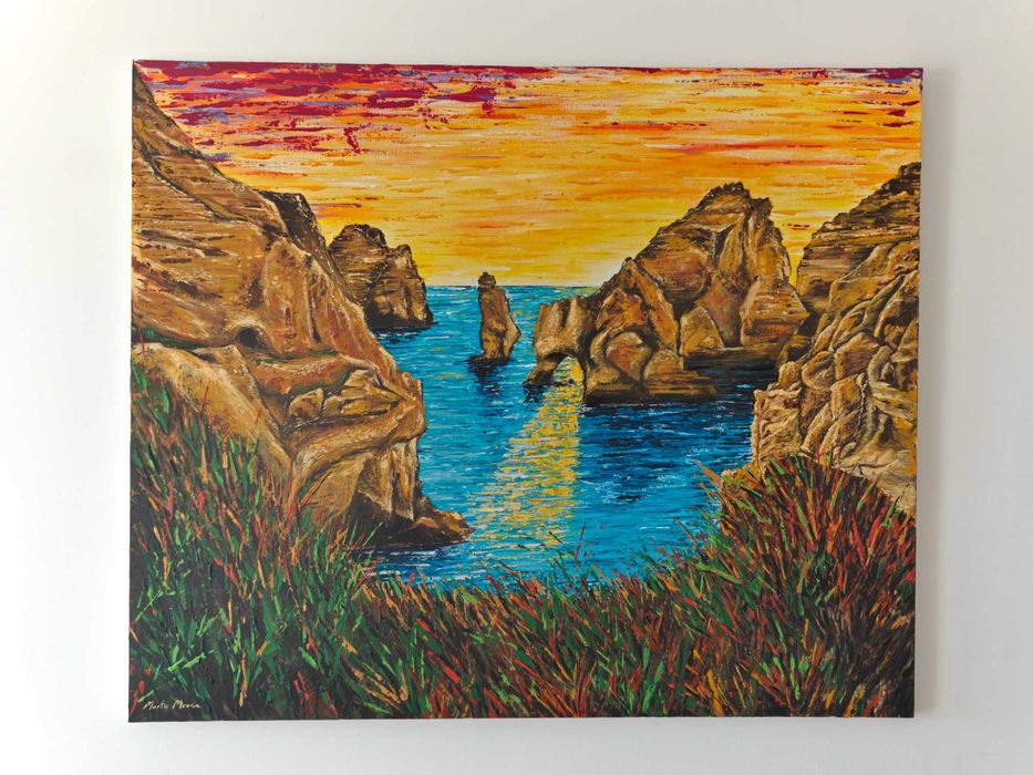 Grande pintura com canvas