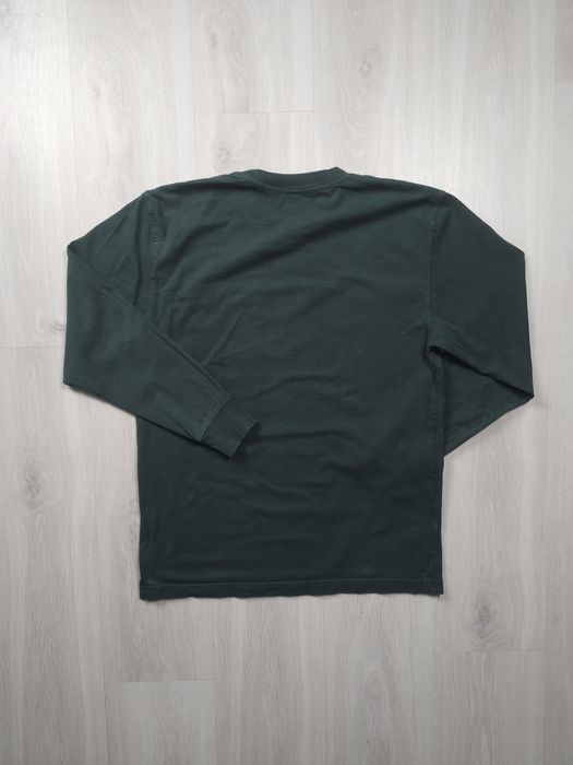 T-shirt Dickies verde-escura de manga comprida com bolso, 100% algodão
