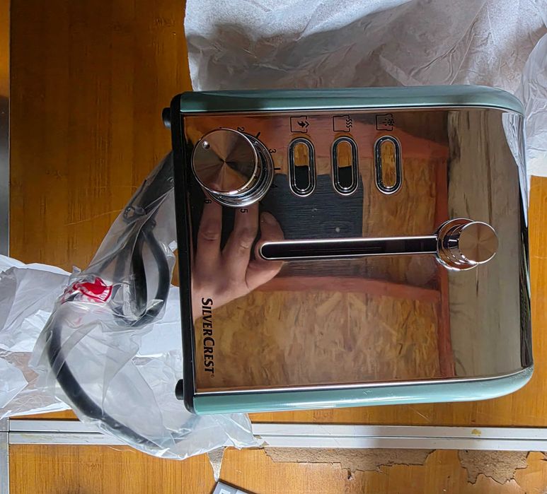 Toster SilverCrest Kitchen Tools – miętowy, stal nierdzewna, 920 W