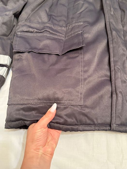 Нова зимова робоча куртка, утеплена сіра курточка, роба, спецодяг