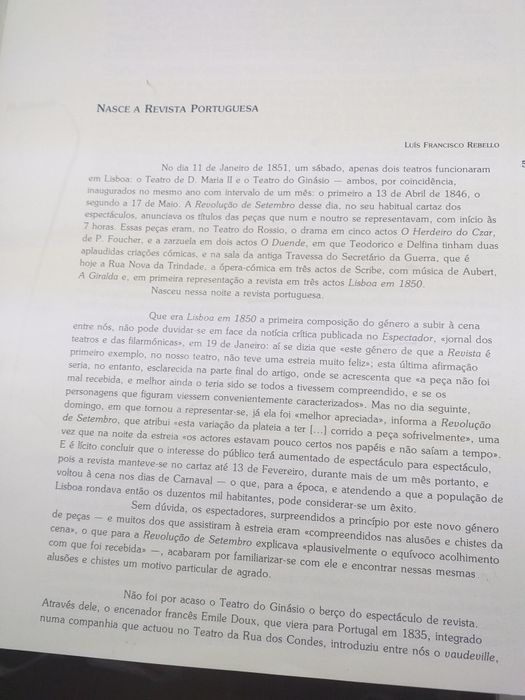 Livro da comédia, passa por mim no Rossio, de Filipe La Féria
