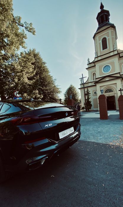 Wynajem auta do ślubu NOWE BMW X6 - z kierowcą od 590 zl | film z drona gratis !
