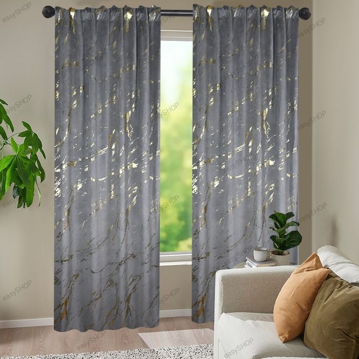 Gotowe eleganckie zasłony z weluru  szary