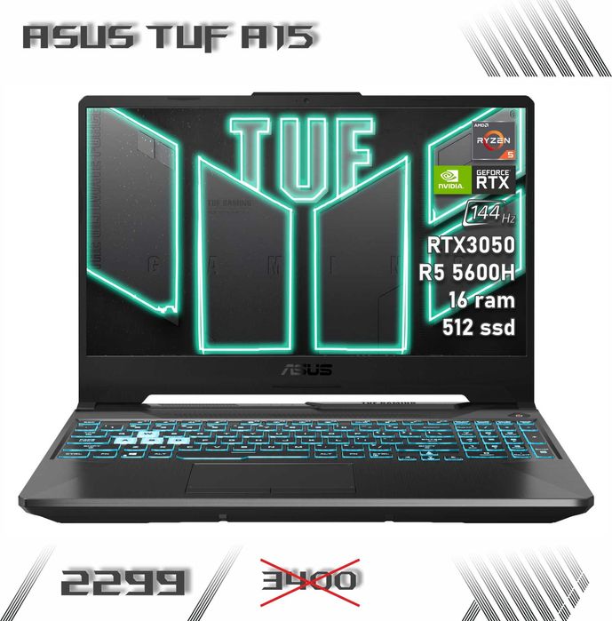 LAPTOP GAMINGOWY Asus TUF A15 RTX 3050 Ryzen 5 5600H 144 hz