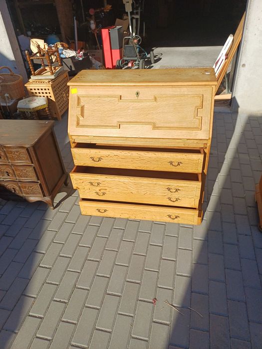 Komoda sekretarzyk dębowy