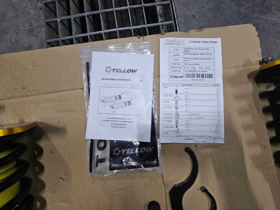 Gwint Yellow Speed Dynamic Pro Sport Audi A6 C5 Quattro S6 RS6