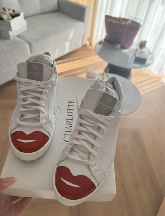 Sneakersy usta skóra naturalna