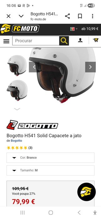 Capacete aberto bogotto