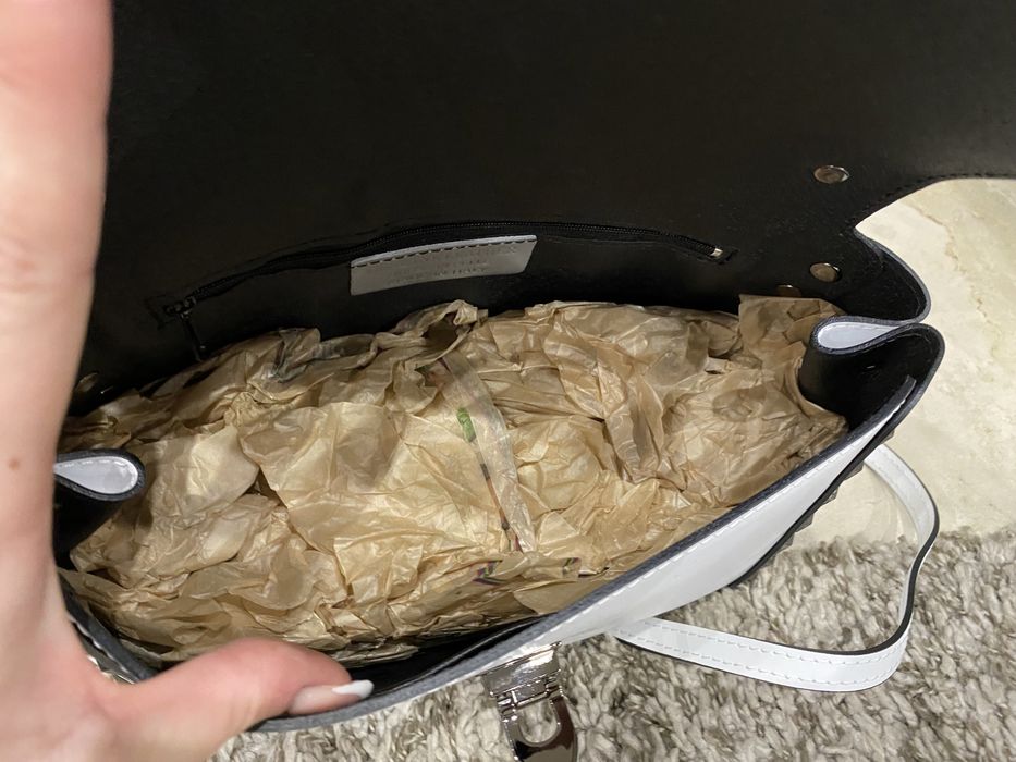 Virginia conti сумка шкіряна біла Італійська сумка жіноча